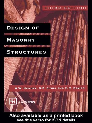 cover image of Design of Masonry Structures